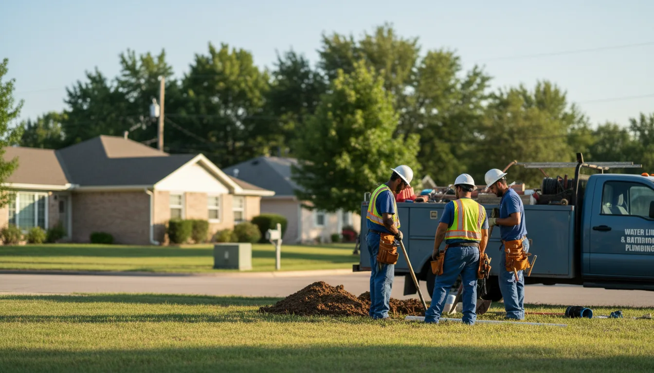 Residential water line and bathroom plumbing service in Argyle, IA